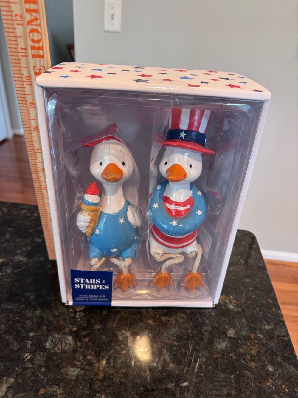 Duck Couple w String Legs Americana Fourth Of July Spring Summer Decor